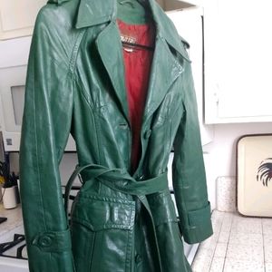 Vintage green leather jacket